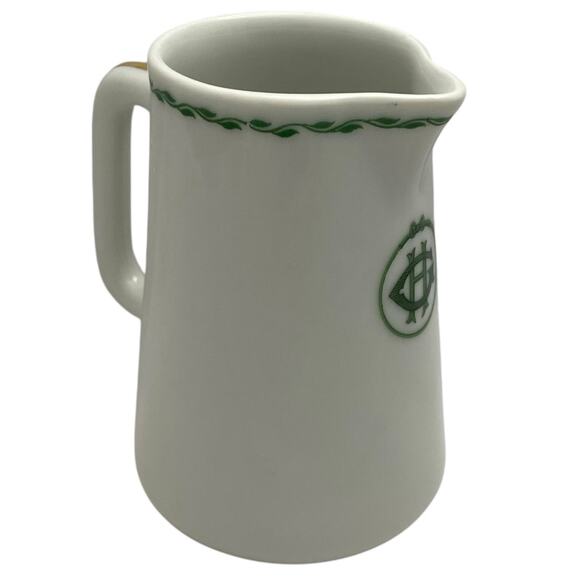 Theodore Haviland Pitcher Creamer White Milk Pot Monogramed GH Limoges France - Picture 1 of 12